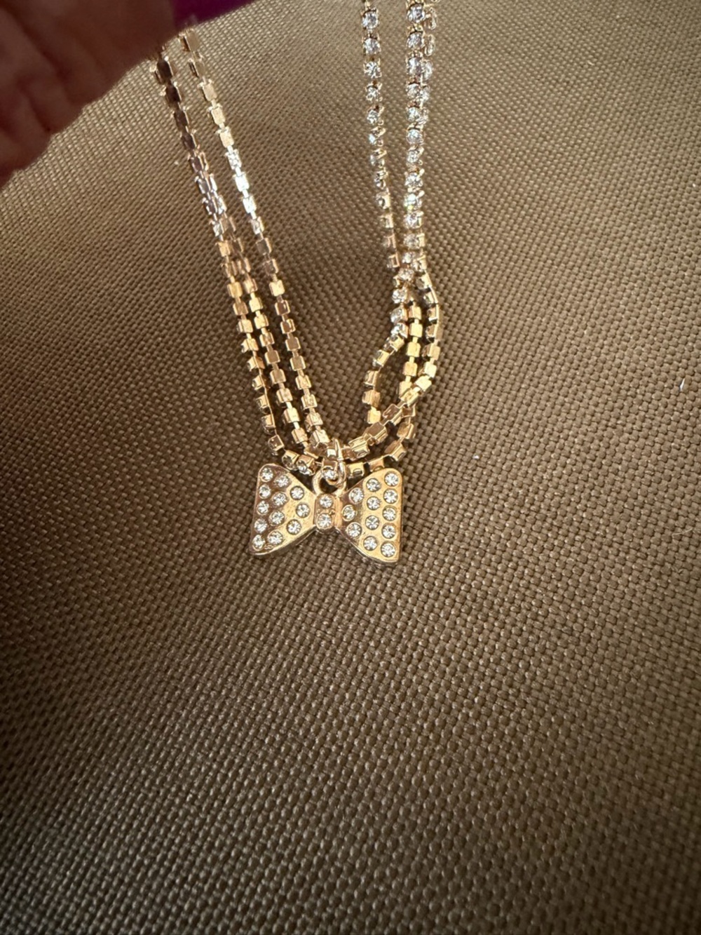 Gold Bow Multi-Chain Anklet - Picture 2 of 2